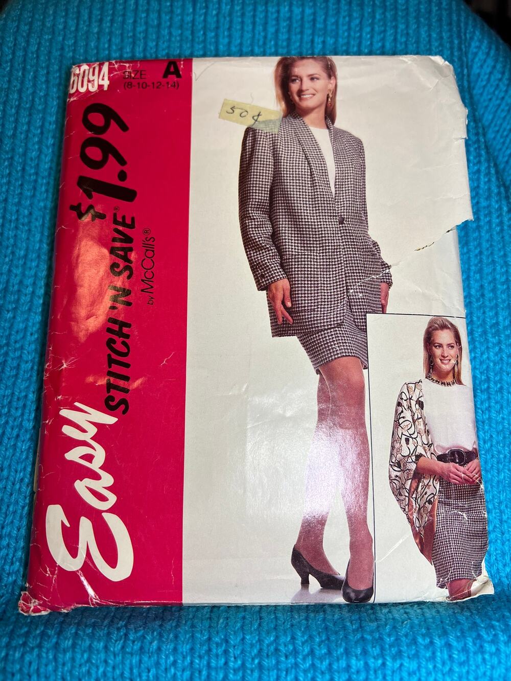 McCalls pattern 6094 suit blazer jacket blouse straight skirt size 8 10 12 14